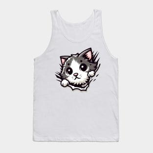 Cute cat peeking Tank Top